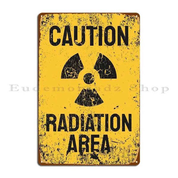 High Quality Caution Radiation Area Metal Sign Wall Decor Cinema Decoration Designing Printing Tin Sign Poster T250118
