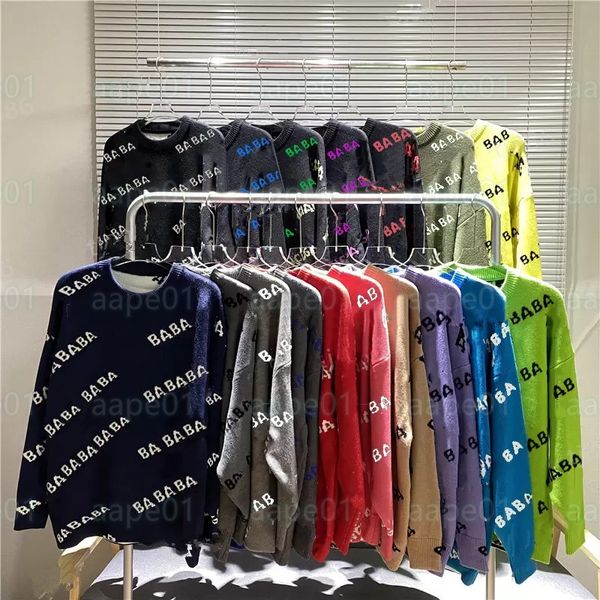 Famous Men Women Sweaters Fashion Mens Letter Pattern Casual Round Long Sleeve Sweaters Womens Hoodies 17 Colors Asian Size S-2XL