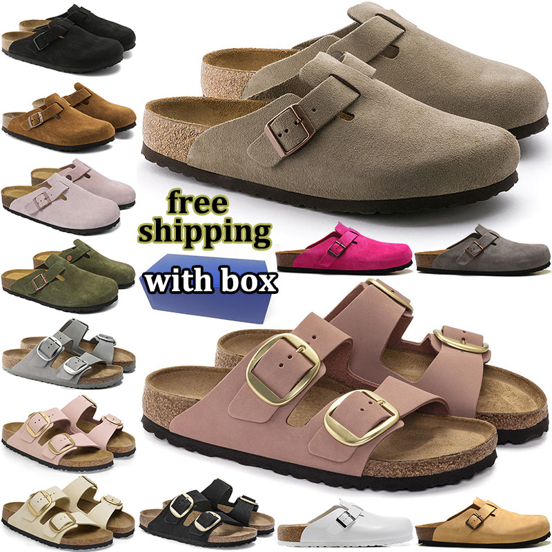free shipping with box men women slippers designer clogs mens stylish sandals slides outdoor slipper comfortable clog grey taupe suede leather shoes