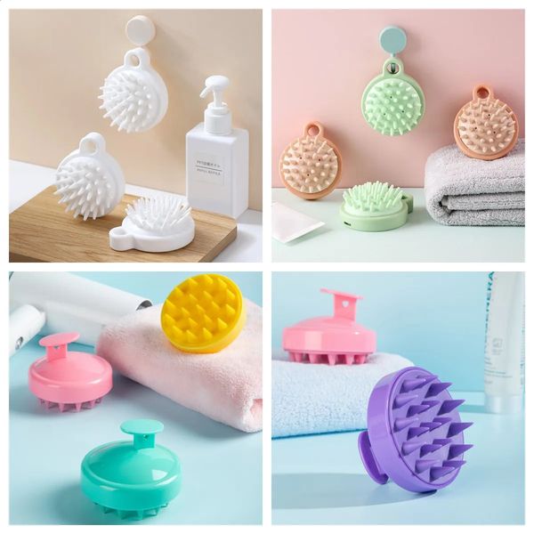 Silicone Shampoo Scalp Hair Massager Comb Bath Massage Brush Acupuncture Point 240911