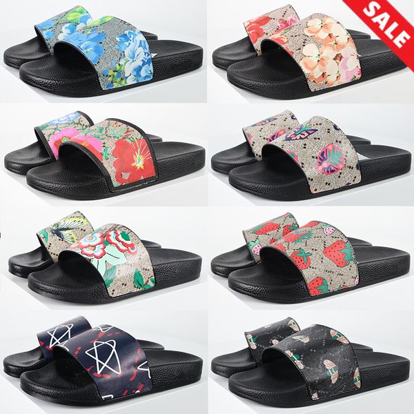 Summer Luxury Designer Sandals Beach Shoes Mens Womens Slippers Web Slide Sandal Black White Rubber Bloom Floral Flats Gear Sole Casual Slid