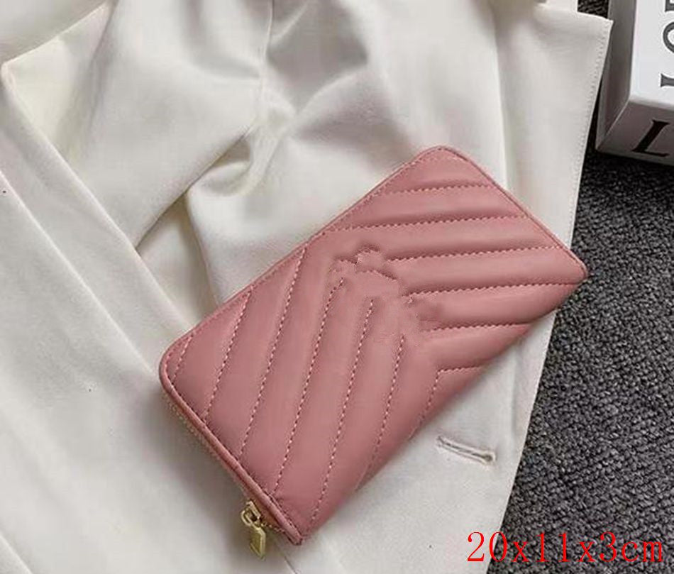 Genuine Leather designer wallet long short wallets women men card holder purses Zig Zag Pleated coin purse Large Capacity 2022 Top Quality
