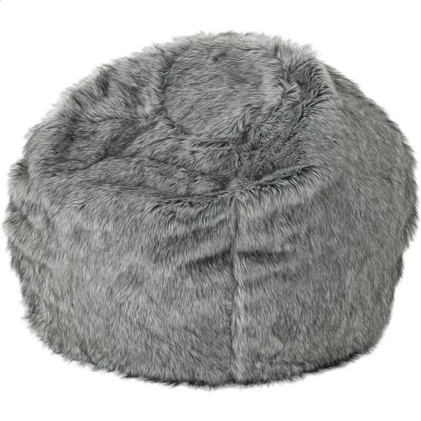 Laraine Furry Glam Dark Light Grey Streak Faux Fur 3 Ft Bean Bag Living Room Sofas Small Freight Free Chairs Furniture Home 241205