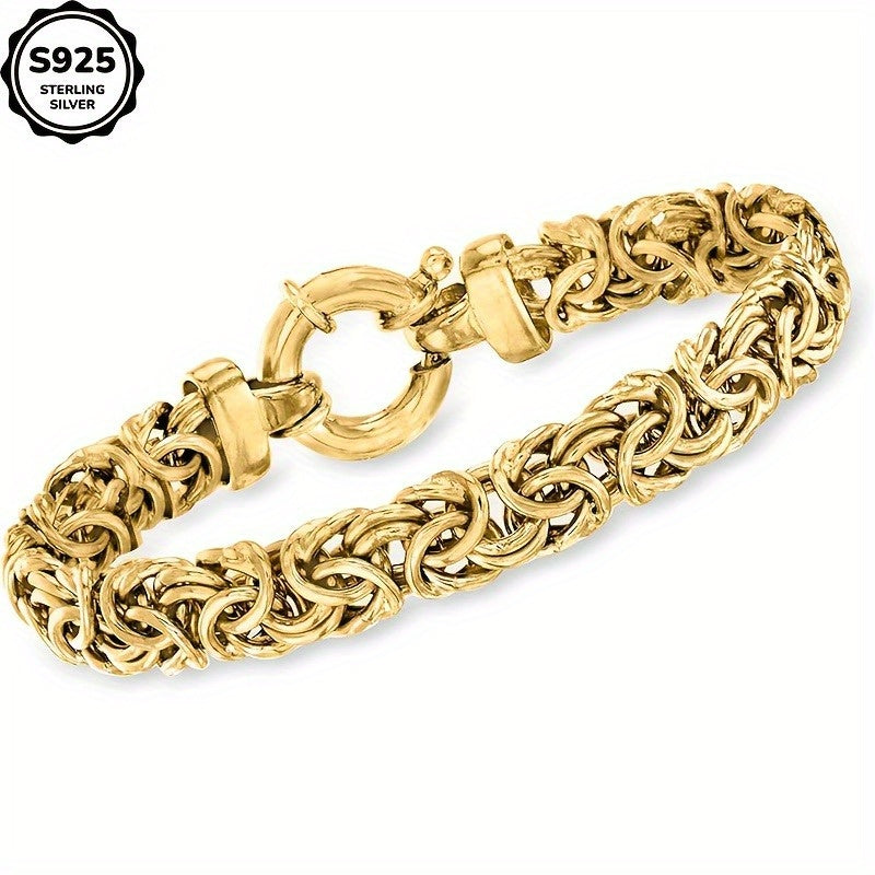 TEMU 1pc 925 Sterling Silvery 6mm Classic Women's Bracelet, Women's Bracelet, Women's Jewelry, Handmade, Birthday, Graduation, Valentine's Day,