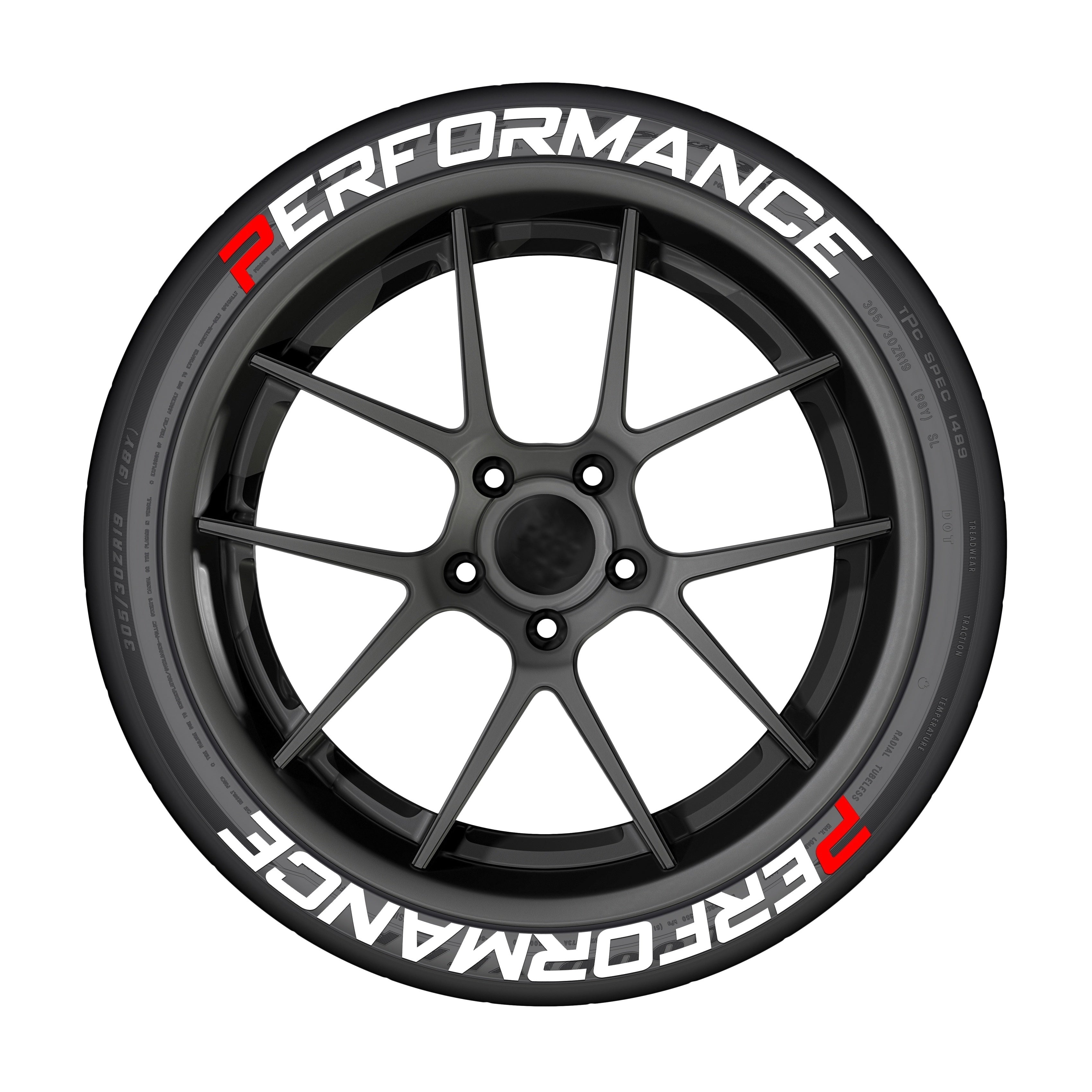 TEMU 8pcs 4 Tires Car Tire Letter Stickers Waterproof Pvc Stickers Same Racing Tire Decorative Decals Without Glue Without Accessories