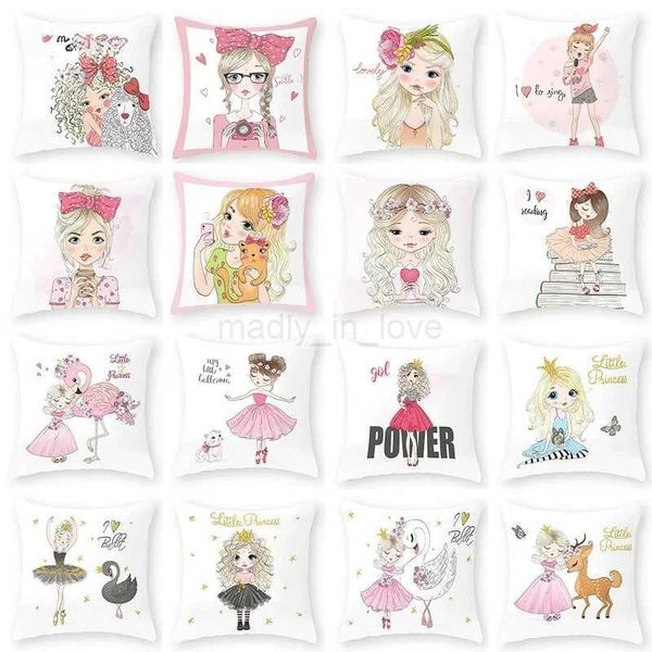 Lovely Girl Style pillowcase Adornment Sofa Cushion pillowcase Bed pillow Case Home Adornment Car Cushion Cover 45*45cmM240717