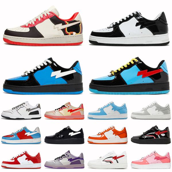 Top Quality Camouflage Shark Face SK8 Stas Designer Casual Shoes Womens Mens Luxury Calfskin Leather Trainers Platform Skateboarding Pink Ou