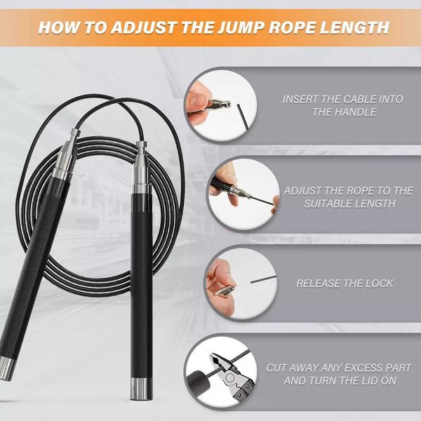 Dual bearing self-locking skipping rope aerobic exercise Portab Fitn equipment rope for jumping cross fitness boxing exerciseW241101