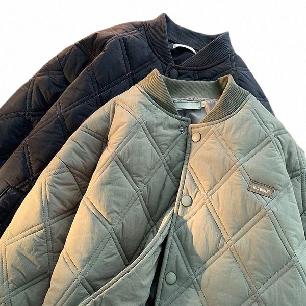 winter Men&#039;s Jacket Stand Collar Thicken Butt Windproof Baseball Jackets Casual Solid Warm Couples High Street Padded Clothes n8oo#