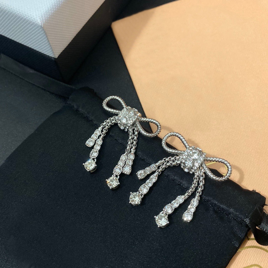 Earrings Ear Stud Designer Women 925 Silver Plated Copper Crystal Earrings Jewelry Gift For Party Womens Wedding Jewellery