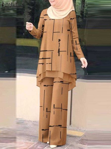 2023 Autumn Floral Tracksuits RUKAS Bohemian Female Blouses Elastic Waist Pantsuits Women Casual Printed Matching Sets Oversizd