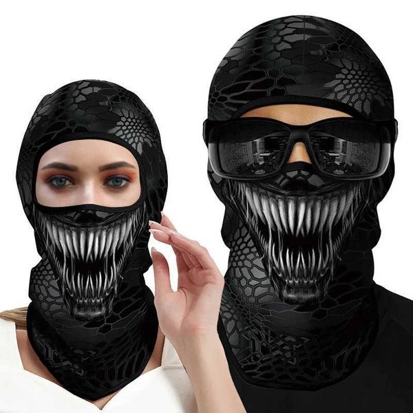 Halloween Masks 3D Printed clava Men Women Cycling Skull Full Face Mask Hiking Cam Hunting Neck Face Warm CoverXJ241021
