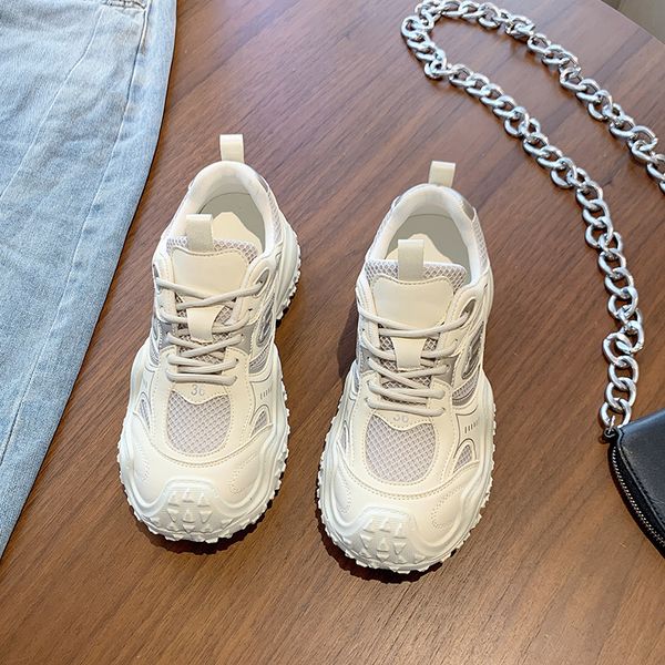 Fashion versatile thick bottom tire pops shoes women 2024 new mesh breathable senior sense of lightweight casual sneakers 232