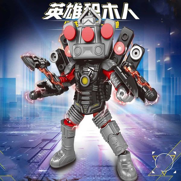 Blocks New Dark TV Person Plus Skibidi Toilet Person MOC Building Block Toy Titan Clock Person Female Model DIY Childrens Gift Toy H240930