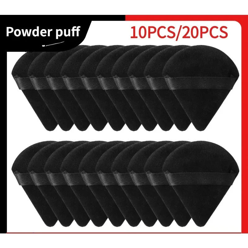 10-20Pcs Triangle Velvet Powder Puff Pizza Flours Mini Face Makeup Sponge Cosmetics Washable Lightweight Makeup Tool 250610