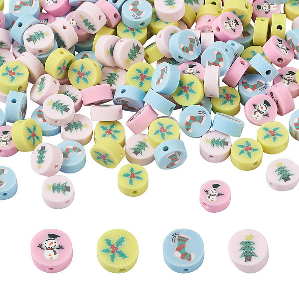 400Pcs 4 Colors Handmade Polymer Clay Beads