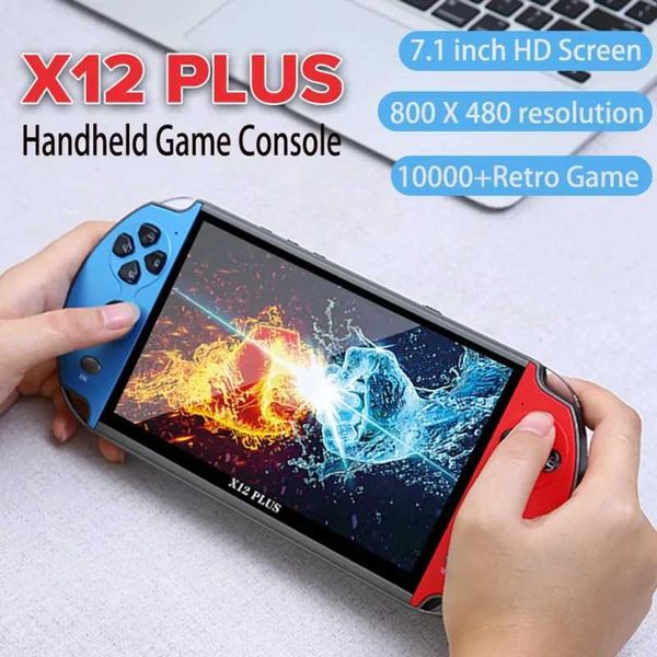 X12 Plus handheld game console X7 Plus 7.1-5.1-4.3 inch high-definition Sn portable Au video player 10000 classic games Y241028