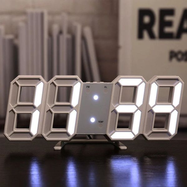 Simple Fashion Electronic Clock 3D Luminous Digital Clock Voice-activated Silent Alarm Clock Creative Desktop Clock 250207