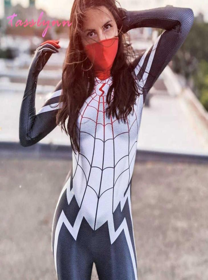 2020 Halloween Costumes for Women Superhero Movie Cindy Moon Costumes Cosplay Spider Silk Cosplay Bodysuit G09251150748