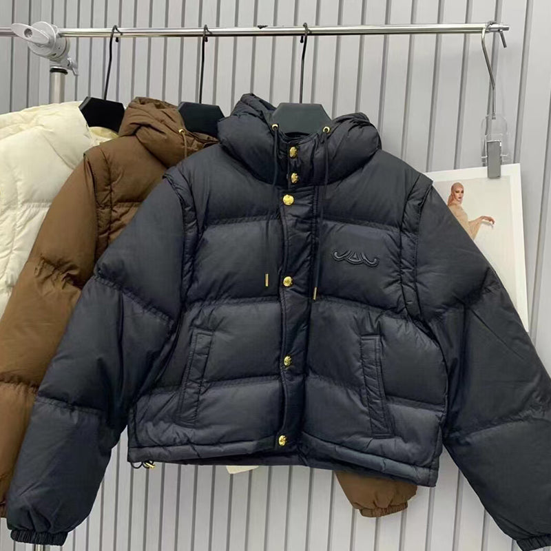 Designer Down Jackets Casual Jacket Coat Parkas Mens Sleeves Detachable Winter Parka Outerwear Coats Warm Neutral Windbreaker