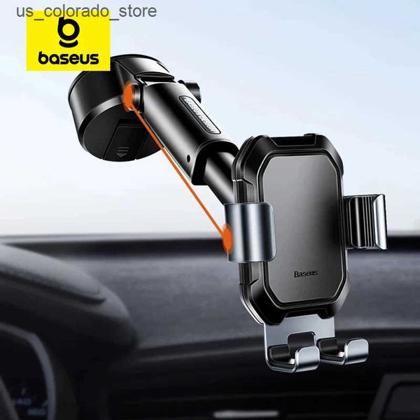 Cell Phone Mounts Holders Baseus Gravity Car Phone Holder Suction Cup Adjustable Universal Holder Stand in Car G Mount For iPhone 12 Pro Max