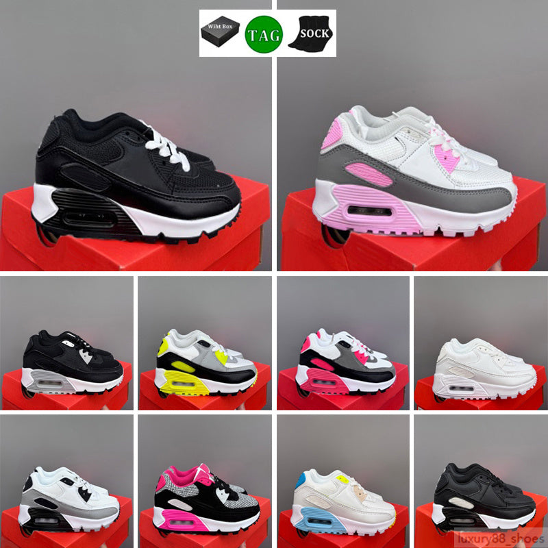 2025 Kids luxury Running Shoes Athletic Sneakers 90 Children Sports Youth Baby Trainers Infant Girls and Boys Outdoor For Gift Size 26-35