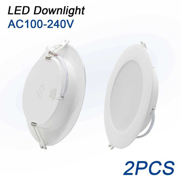 2pcs-lot LED Downlight 110V 220V Ceiling Light 17W 20W 24W Recessed Led Down Light Round Panel Light Spotlight Indoor Lighting Y240822