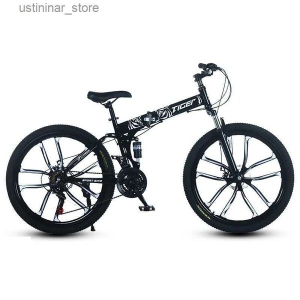 Bikes Ride-Ons Folding Mountain Bike Double Disc Brake Adult Student Variable Speed Off-Road Vehicle One-Wheel Male And Female Commuter Bicy