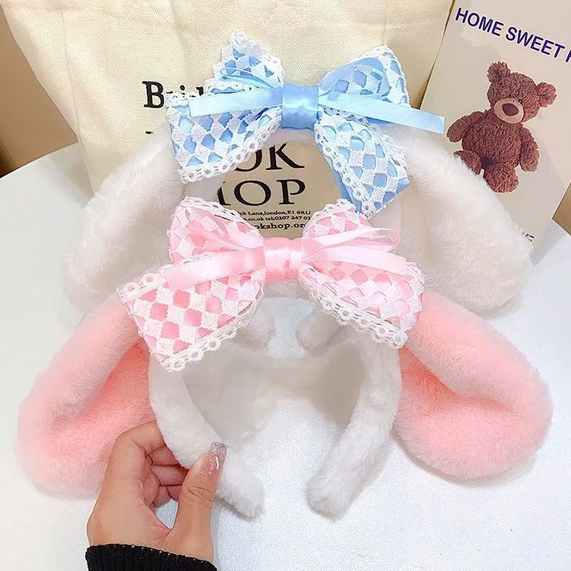 New Net Red Cute Rabbit Plush Hair Band Shampoo facial mask Hair Band Versatile Sweet Cartoon Hair Accessories