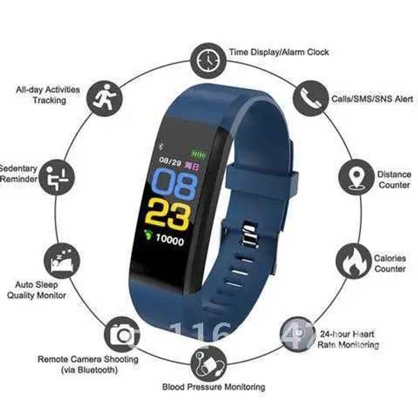 New Arrival Smart Bracelet ID115Plus Sports Watch 15 Plus Rate Monitor Wah Activity Fitness Tracker Smart B15plus Z241114