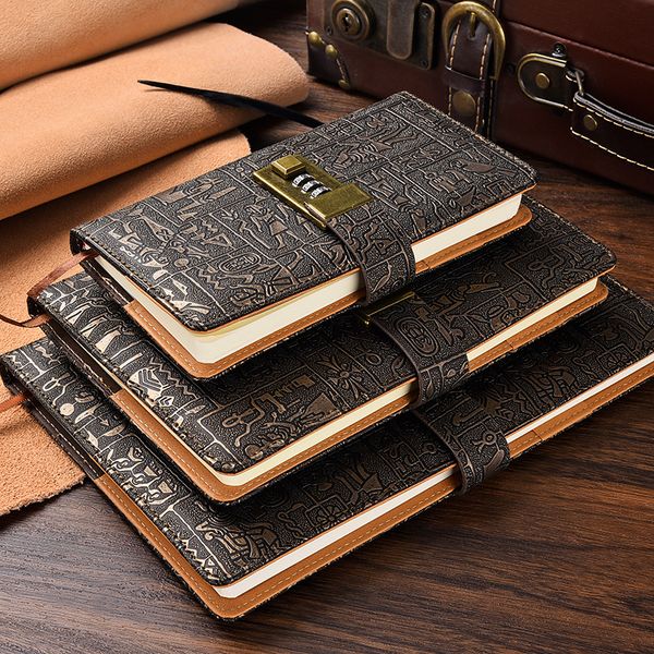 Notepads 200 Pages Codebook Diary with Lock European Retro Notebook Simple Hand Account Book Notepad A5 A6 B5 230515