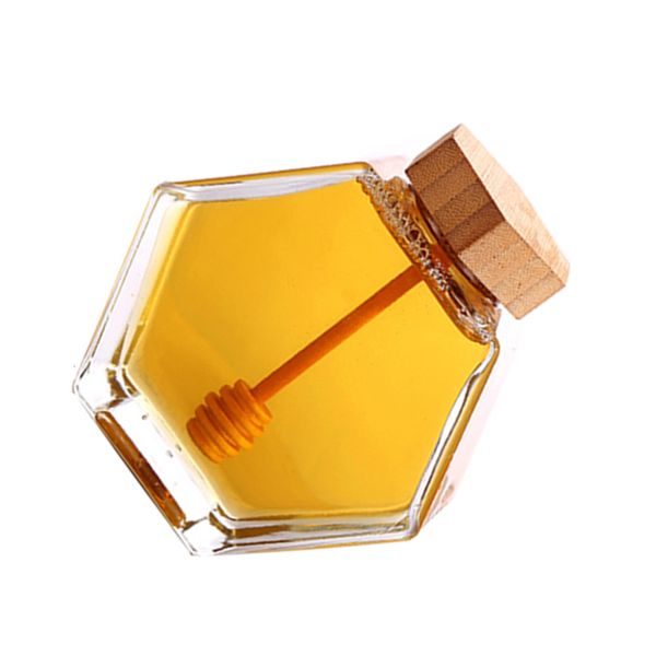 Food Savers Storage Containers 220380ml Sealing Glass Honey Pot Environmental Friendly Clear Jam Jar with Dipper for Home Kitchen Use 221202