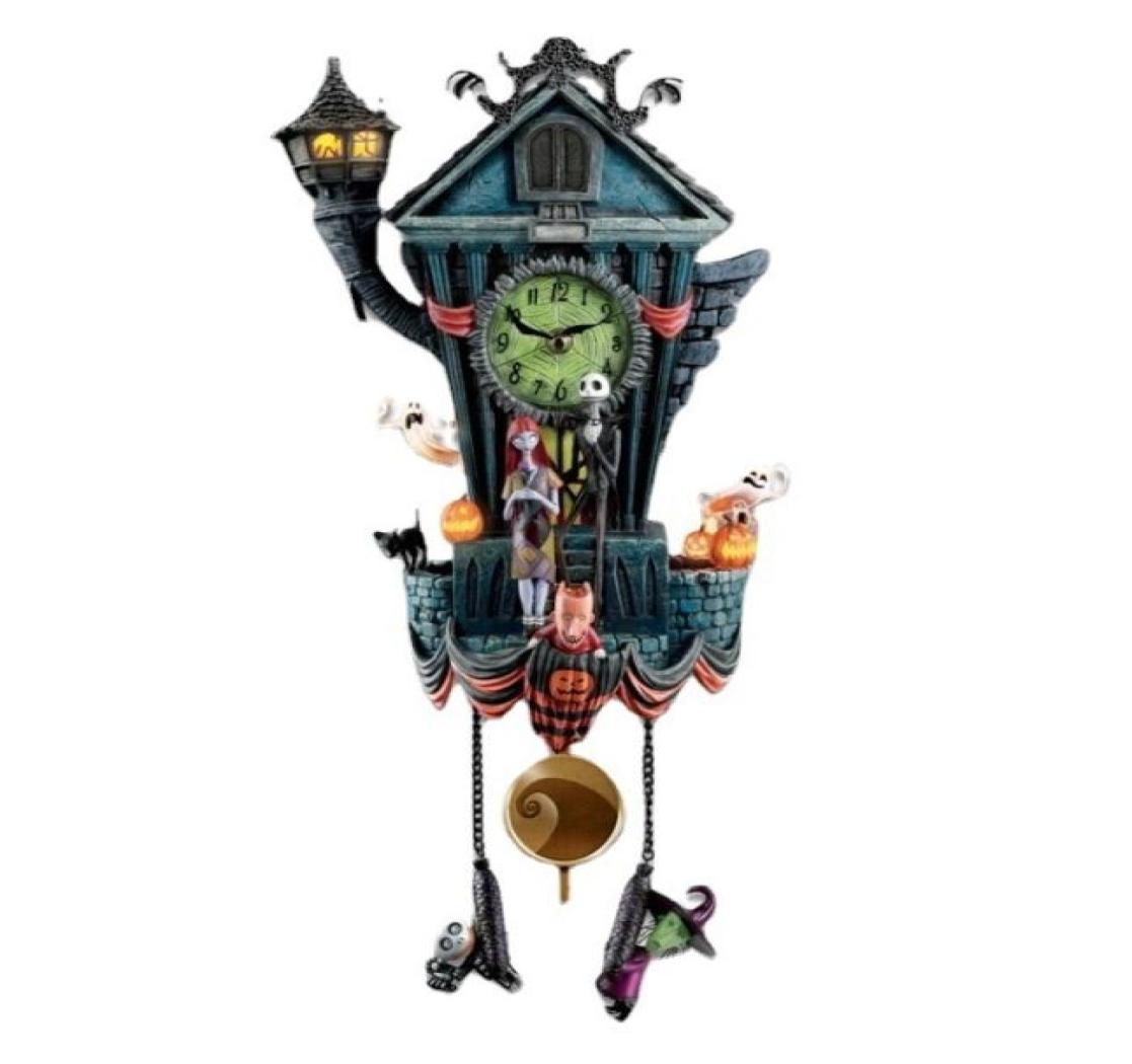 Other Home Decor Halloween Wall Clock Nightmare Cuckoo Tim Burton s The Night Mare Before Christmas Ornaments Pendulum Jack Sally 7815953