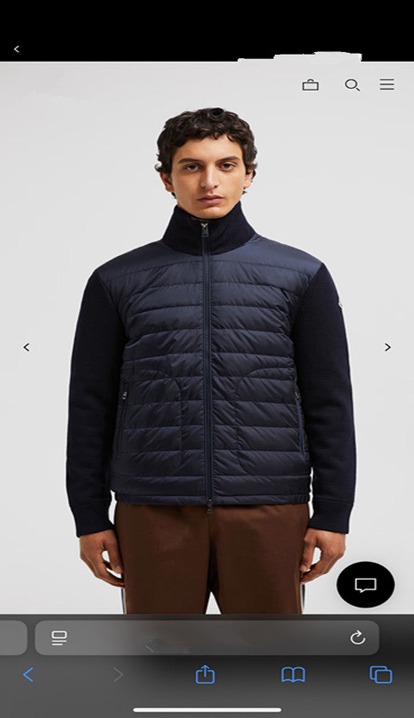 2024 Autumn Winter Men&#039;s White Duck Down Parkas Jackets Zipper Stand Collar Letter Print Striped Man&#039;s Slim Short Coats CHMKYM24018