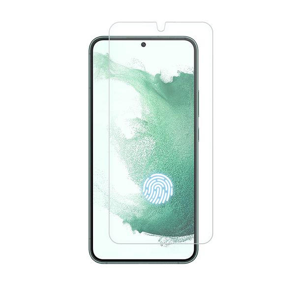 Fingerprint Unlock Screen Protector for Samsung S23+ S22+ Japanese AGC Tempered Glass Grade AAAAA 9H Big Arc 0.23mm HD Clear with Retail Pac