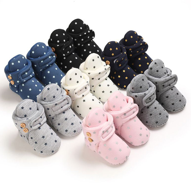 Newborn Baby Socks Shoes Boy Girl Enfant Toddler First Walkers Booties Cotton Comfort Happysteps Soft Anti-slip Warm Infant Crib Shoes