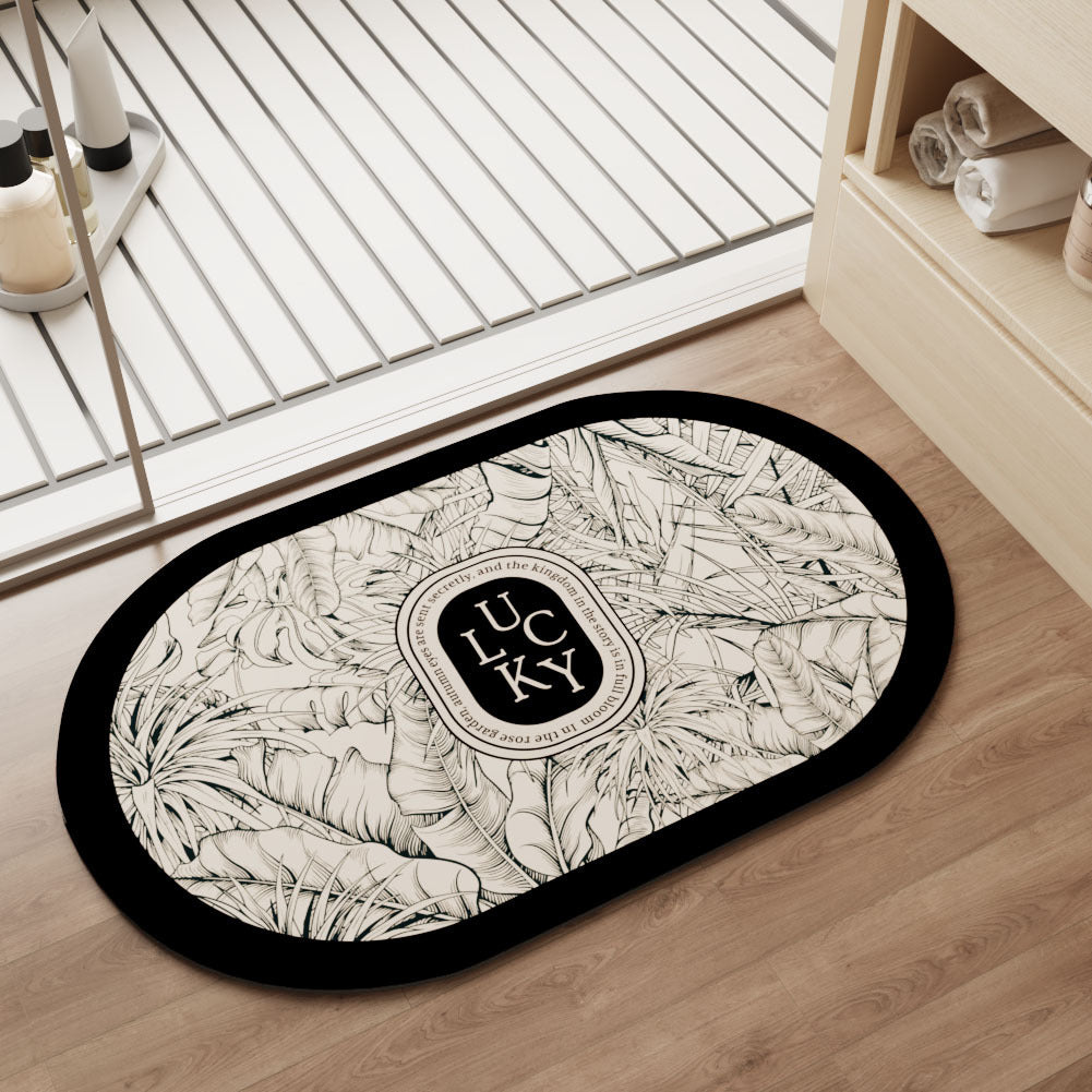 Bathroom Toilet Floor Mats Absorbent Anti-fall Toilet Door Carpet Floor Mats Non-slip, Quick-drying