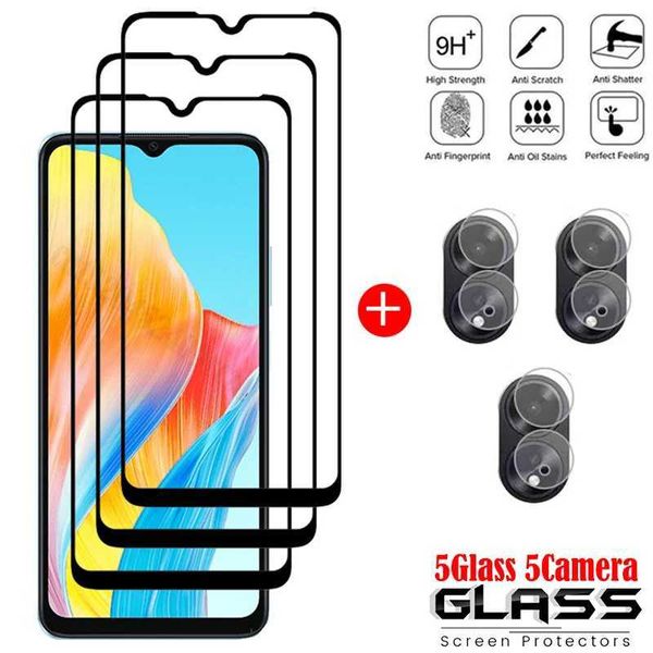 Cell Phone Screen Protectors Full Cover Full Glue Tempered Glass For OPPO A18 Screen Protector Glass For OPPO A38 Camera Film J241108