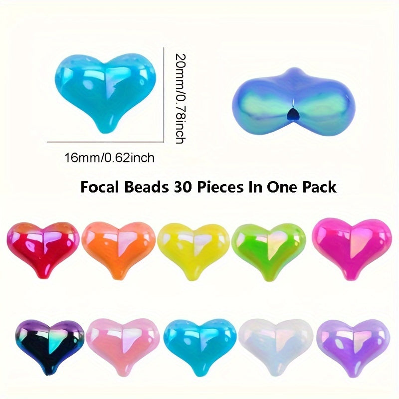 TEMU 30pcs Mix Colors Beads For Pens Bulk Acrylic Beads For Beaded Pens Keychain Making Bow Beads For Jewelry Making Bracelet Necklace Crafts Charms