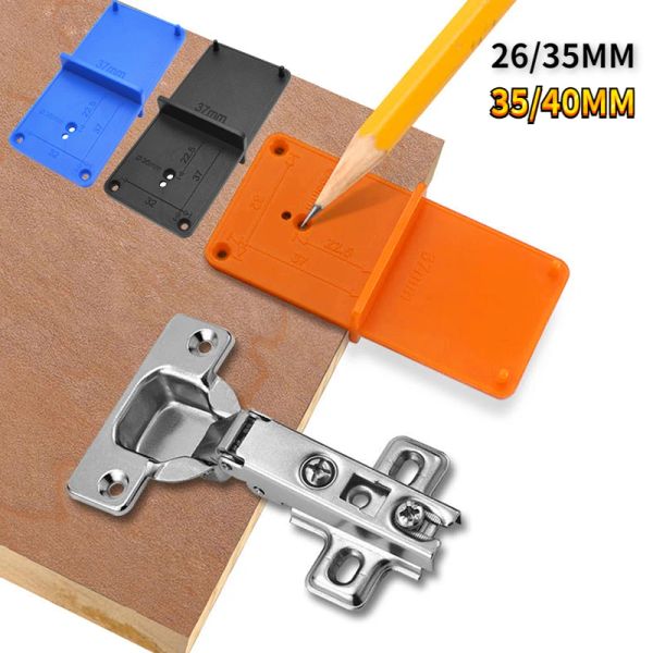 26-35-40mm Punch Hinge Drill Hole Opener Locator Guide Drill Bit Hole Tool Door Cabinets DIY Template for Woodworking Hand Tool