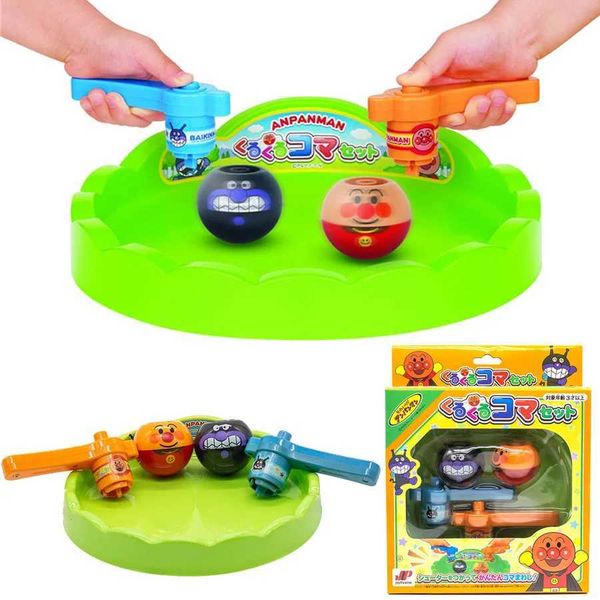 Japan Anime Figure Anpanman Tops Spinning Top Set Gyroscope Doll Toy Battle Games Children Birthday Gifts Y240803