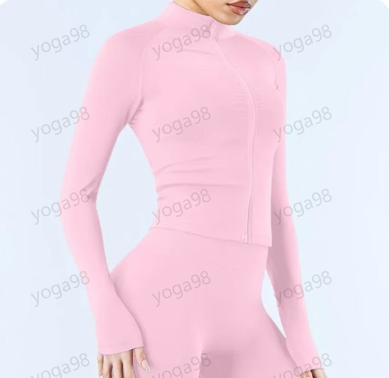 Yoga dfynes Jacket Women Define Workout Sport Coat Fitness dfyn Jacket Sports Quick Dry Activewear Top Solid Zip Up Sweatshirt Sportwear Hot Sell