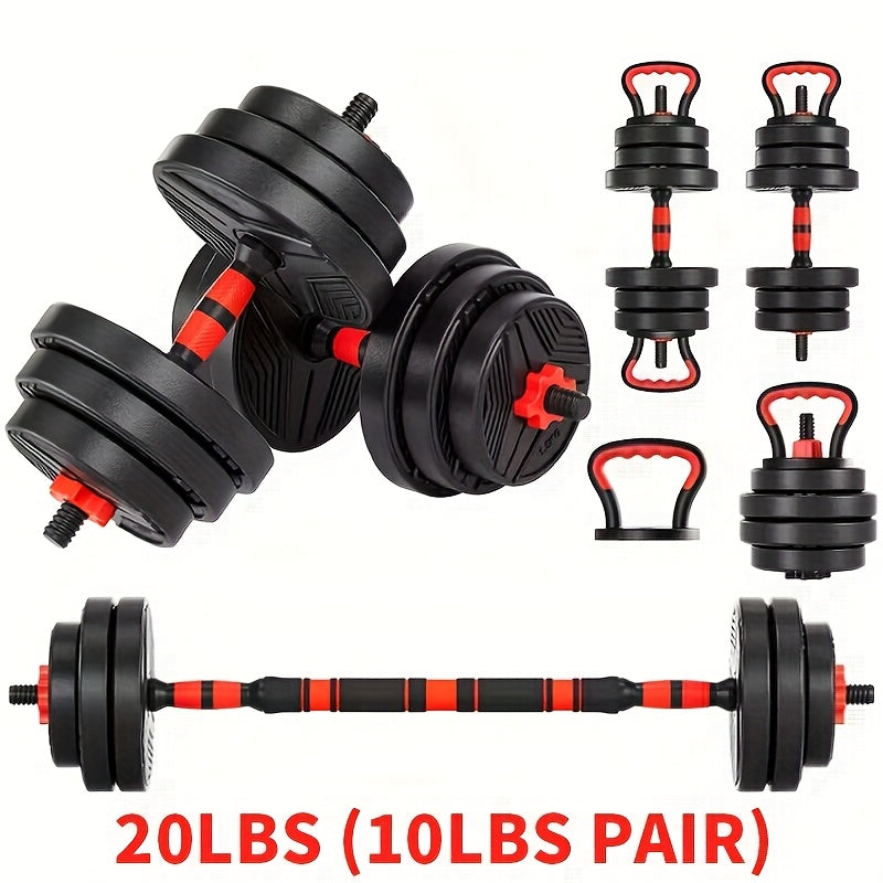 TEMU Adjustable Dumbbell Set, -70-90lbs Free Weights Set With Upgraded Nut, 4 In 1 Weight Set Used As Kettlebells, Barbell, Push Up Stand, Fitness