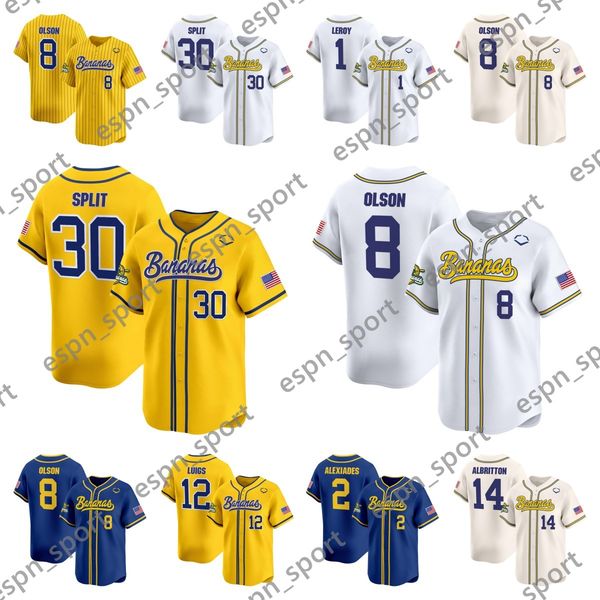 Savannah Bananas Split Baseball Jersey - Customizable Name Number