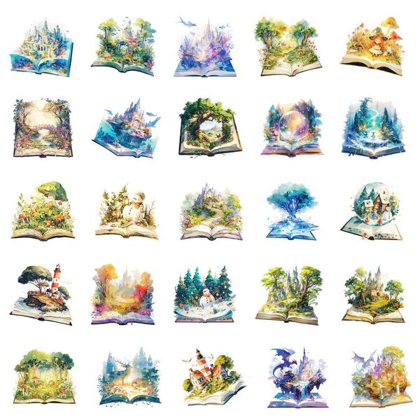 50 cute magic booksgraffiti stickerspersonalized decorative stationerynotebooksguitarswaterproof stickers