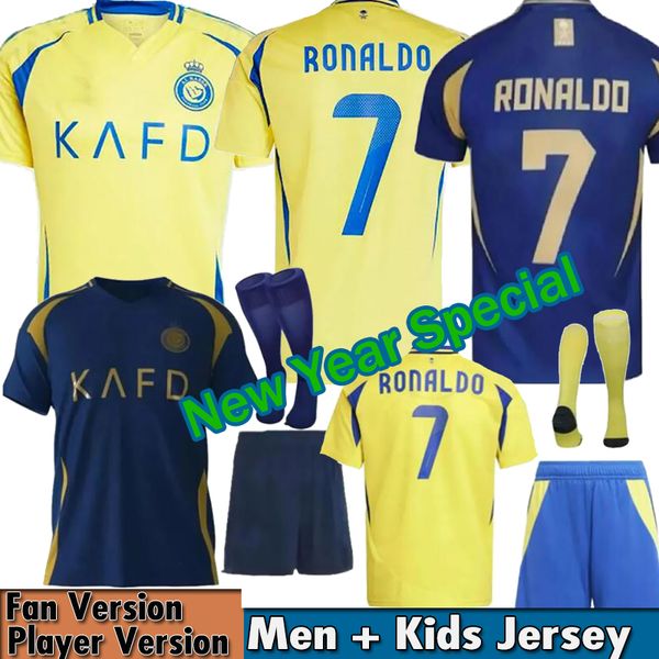 24 25 RONALDO 7 Al-Nassr FC Soccer jerseys OtAvio Brozovic MANE Bento 2024 2025 MEN KDIS KIT football shirts FANS VERSION home yellow away b