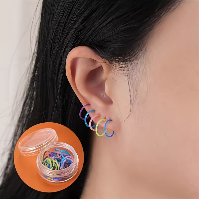 TEMU Box Of 30 Clear Resin Earring Backs, Anti-clogging Invisible Studs For Casual Attire With Small Pouch And Extra Post Caps