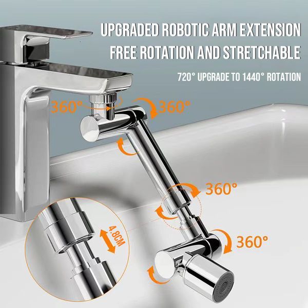 Other Bath Toilet Supplies Universal 1440°Rotation Faucet Aerator Retracta Alloy Robotic Arm Swivel Kitchen Accessory Extender2Flow dgghr 23