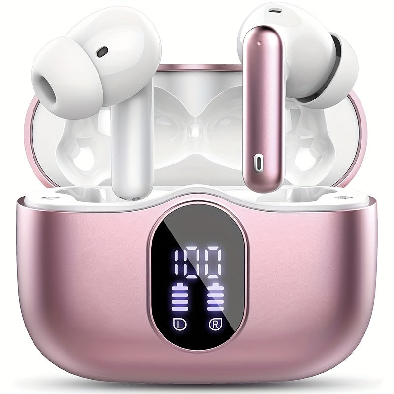 TEMU Wireless Earphones, Wireless 5.3 Earphones With Bass , Earphones With Noise Cancelling Microphone And Led Display Screen, In Ear Earphones, 40