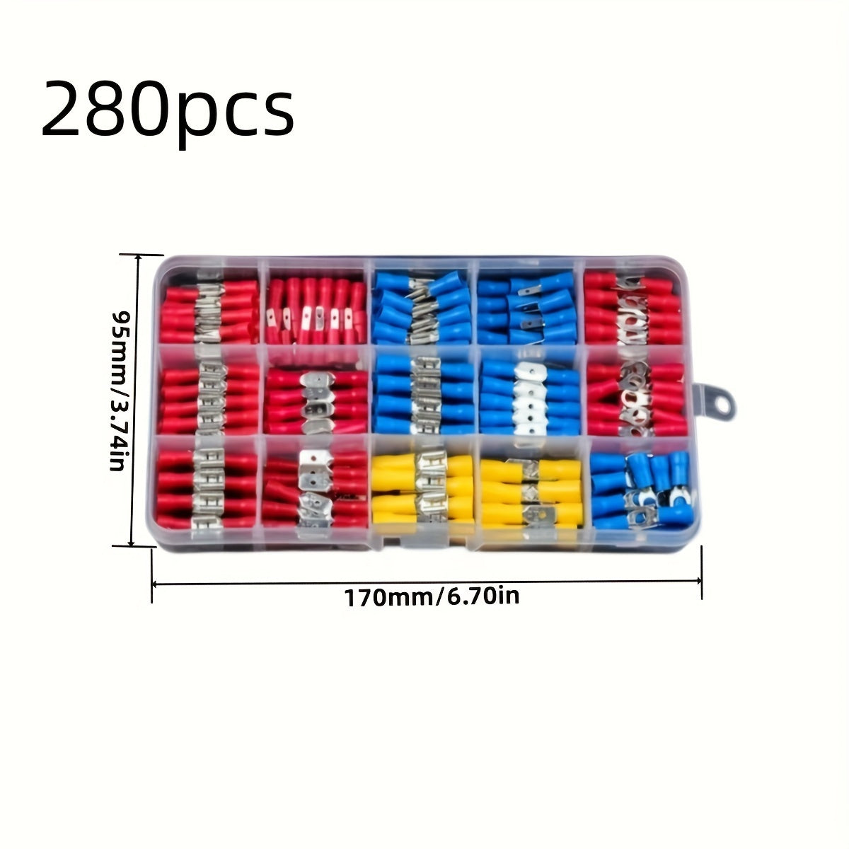 TEMU 280- 300-- 480pcs Spade Crimp Wire Terminal, Assorted Insulated Cable Connector Electrical Wire Crimping Auto Parts Kit